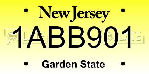 1ABB901 New Jersey License Plate