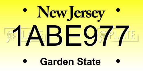 1ABE977 New Jersey License Plate
