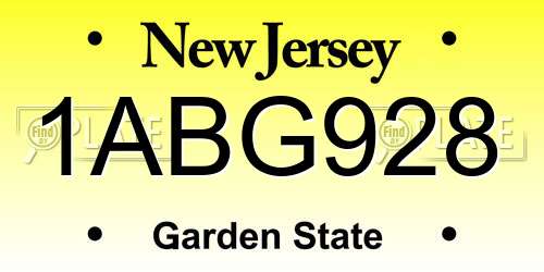 1ABG928 New Jersey License Plate