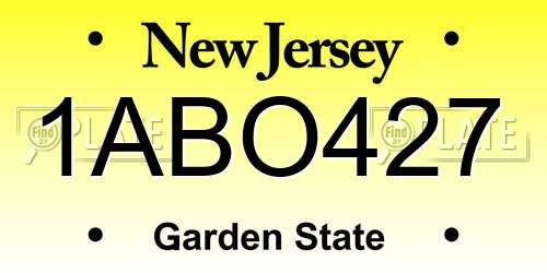 1ABO427 New Jersey License Plate