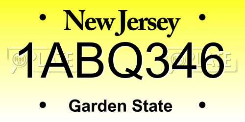 1ABQ346 New Jersey License Plate