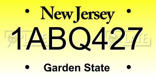1ABQ427 New Jersey License Plate