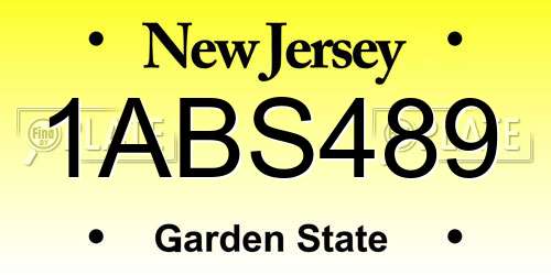 1ABS489 New Jersey License Plate