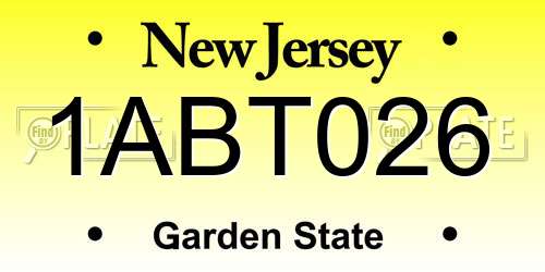 1ABT026 New Jersey License Plate