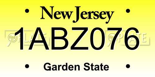 1ABZ076 New Jersey License Plate