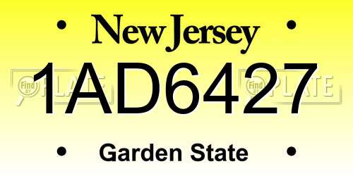 1AD6427 New Jersey License Plate