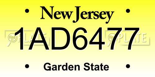 1AD6477 New Jersey License Plate