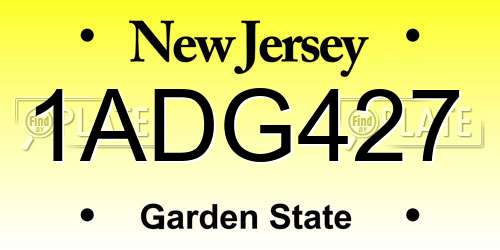 1ADG427 New Jersey License Plate