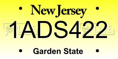 1ADS422 New Jersey License Plate