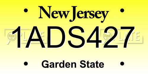 1ADS427 New Jersey License Plate