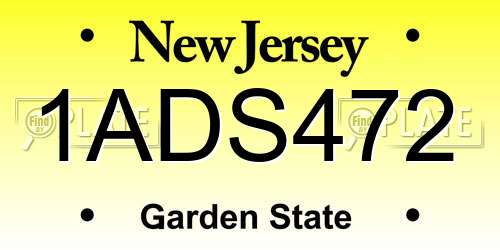 1ADS472 New Jersey License Plate