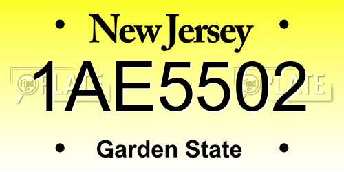 1AE5502 New Jersey License Plate