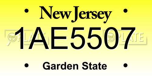 1AE5507 New Jersey License Plate