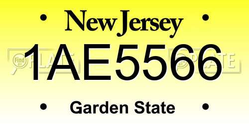1AE5566 New Jersey License Plate