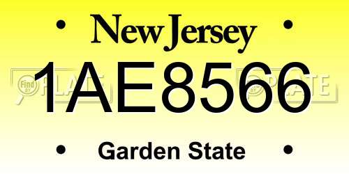 1AE8566 New Jersey License Plate