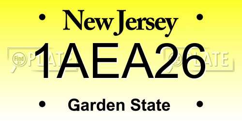1AEA26 New Jersey License Plate