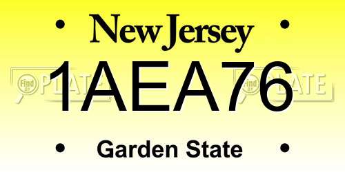 1AEA76 New Jersey License Plate
