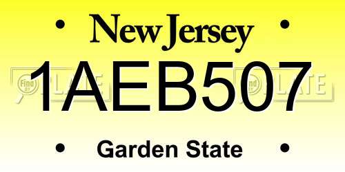 1AEB507 New Jersey License Plate