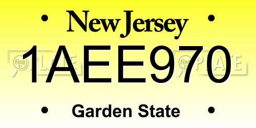 1AEE970 New Jersey License Plate
