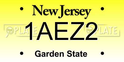 1AEZ2 New Jersey License Plate