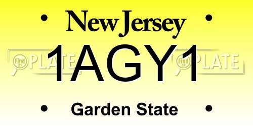 1AGY1 New Jersey License Plate