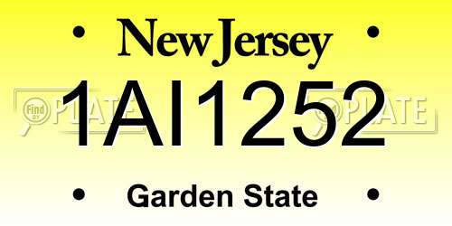 1AI1252 New Jersey License Plate