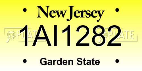 1AI1282 New Jersey License Plate