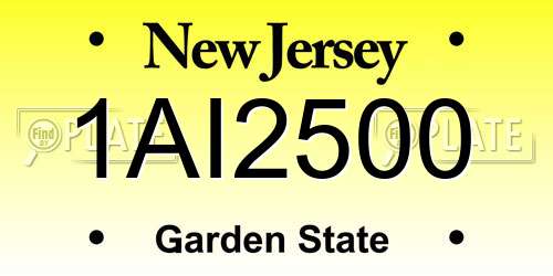 1AI2500 New Jersey License Plate