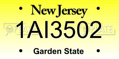 1AI3502 New Jersey License Plate