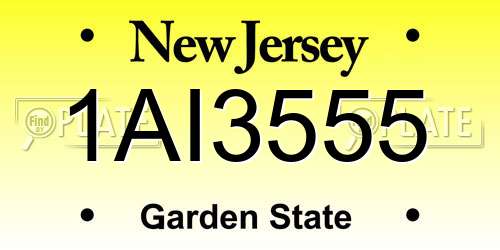 1AI3555 New Jersey License Plate