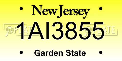1AI3855 New Jersey License Plate
