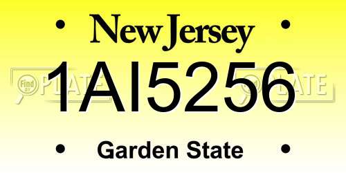 1AI5256 New Jersey License Plate