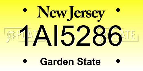 1AI5286 New Jersey License Plate