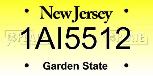 1AI5512 New Jersey License Plate
