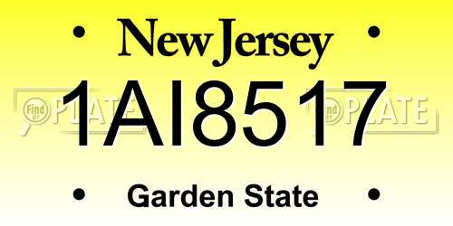 1AI8517 New Jersey License Plate