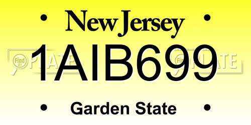 1AIB699 New Jersey License Plate