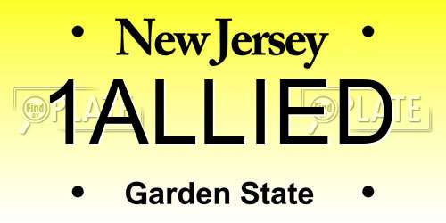1ALLIED New Jersey License Plate
