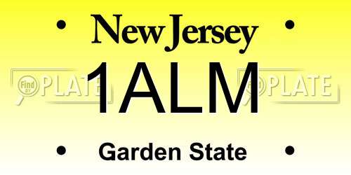 1ALM New Jersey License Plate