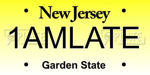 1AMLATE New Jersey License Plate