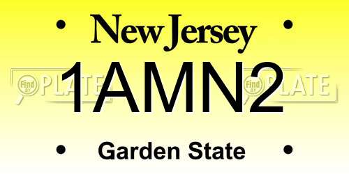 1AMN2 New Jersey License Plate