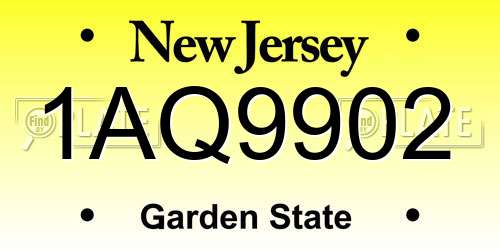 1AQ9902 New Jersey License Plate