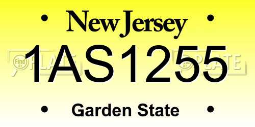 1AS1255 New Jersey License Plate