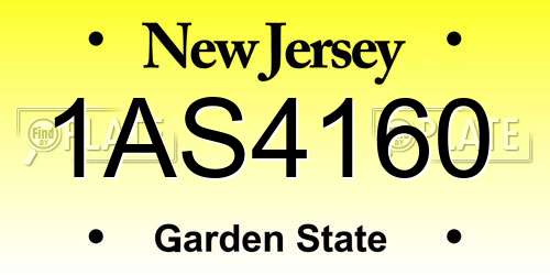 1AS4160 New Jersey License Plate