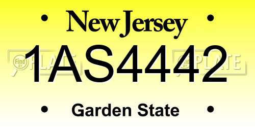 1AS4442 New Jersey License Plate
