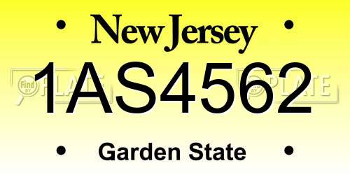 1AS4562 New Jersey License Plate