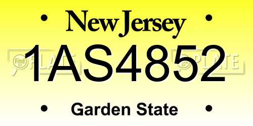 1AS4852 New Jersey License Plate