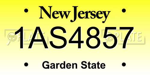 1AS4857 New Jersey License Plate