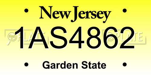 1AS4862 New Jersey License Plate