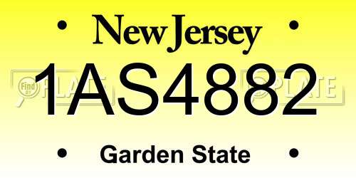 1AS4882 New Jersey License Plate