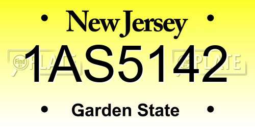 1AS5142 New Jersey License Plate